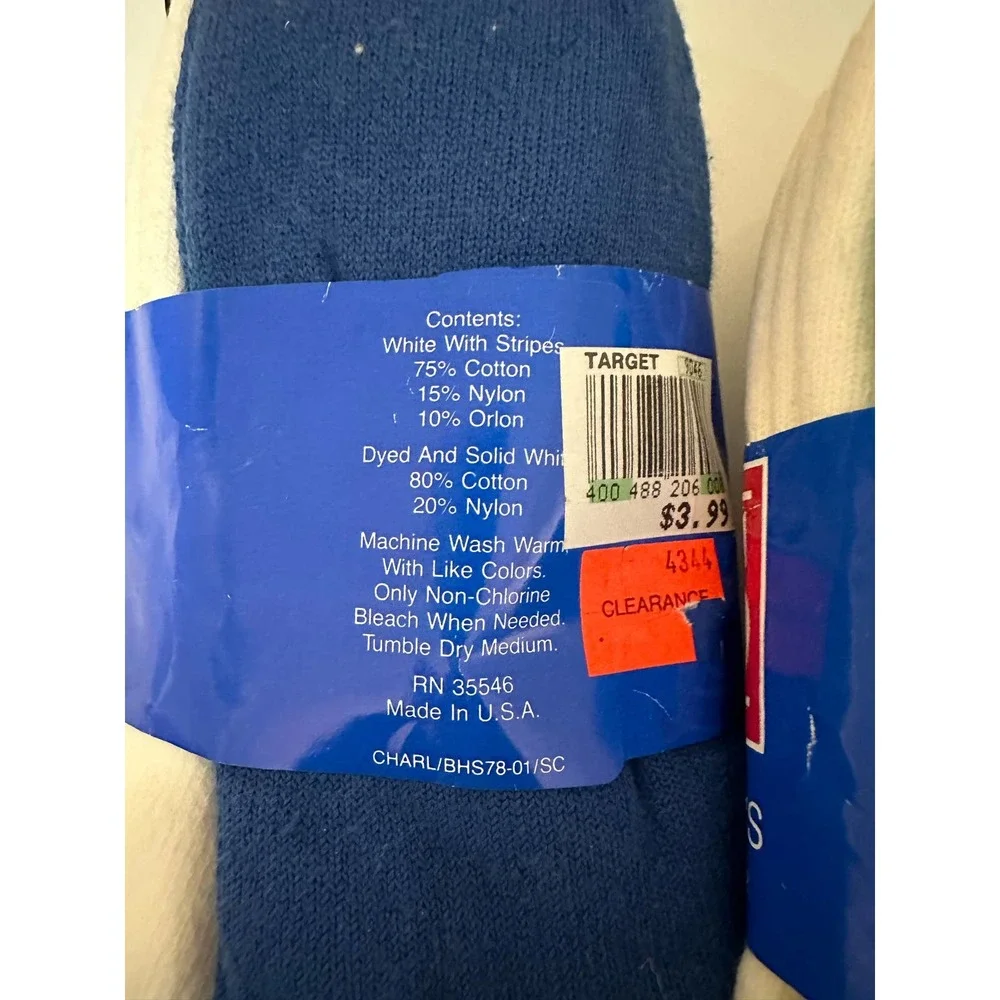 Vintage NOS new 7-8.5  boys 6 pr (2 pk x 3 pr) socksUSA 100% cotton - Picture 8 of 8